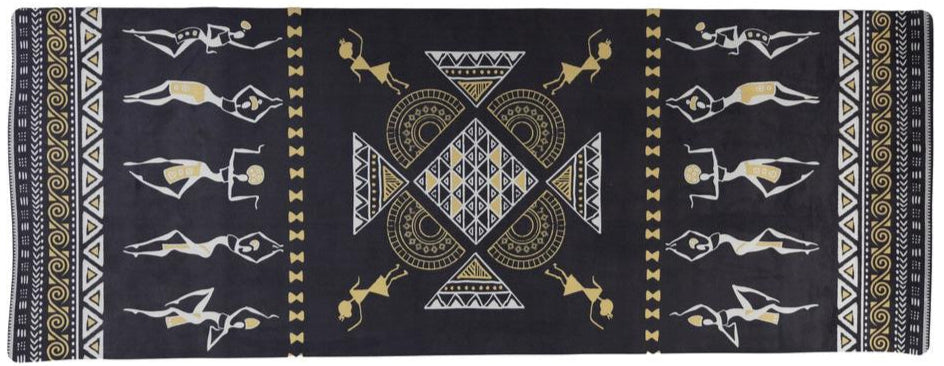 Dancing Ladies Yoga & Meditation Mat with Premium Polyurethane Front – 27" x 73"