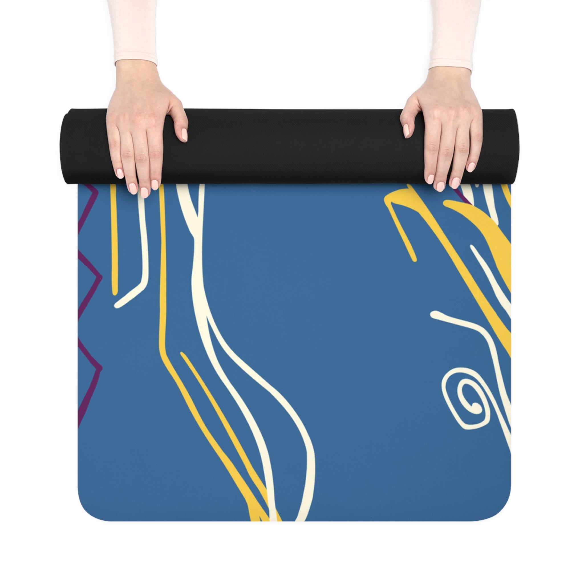 QUEEN OF PHOENIX Colorful Day of the Dead Skull Yoga Mat | Rubber Yoga Mat