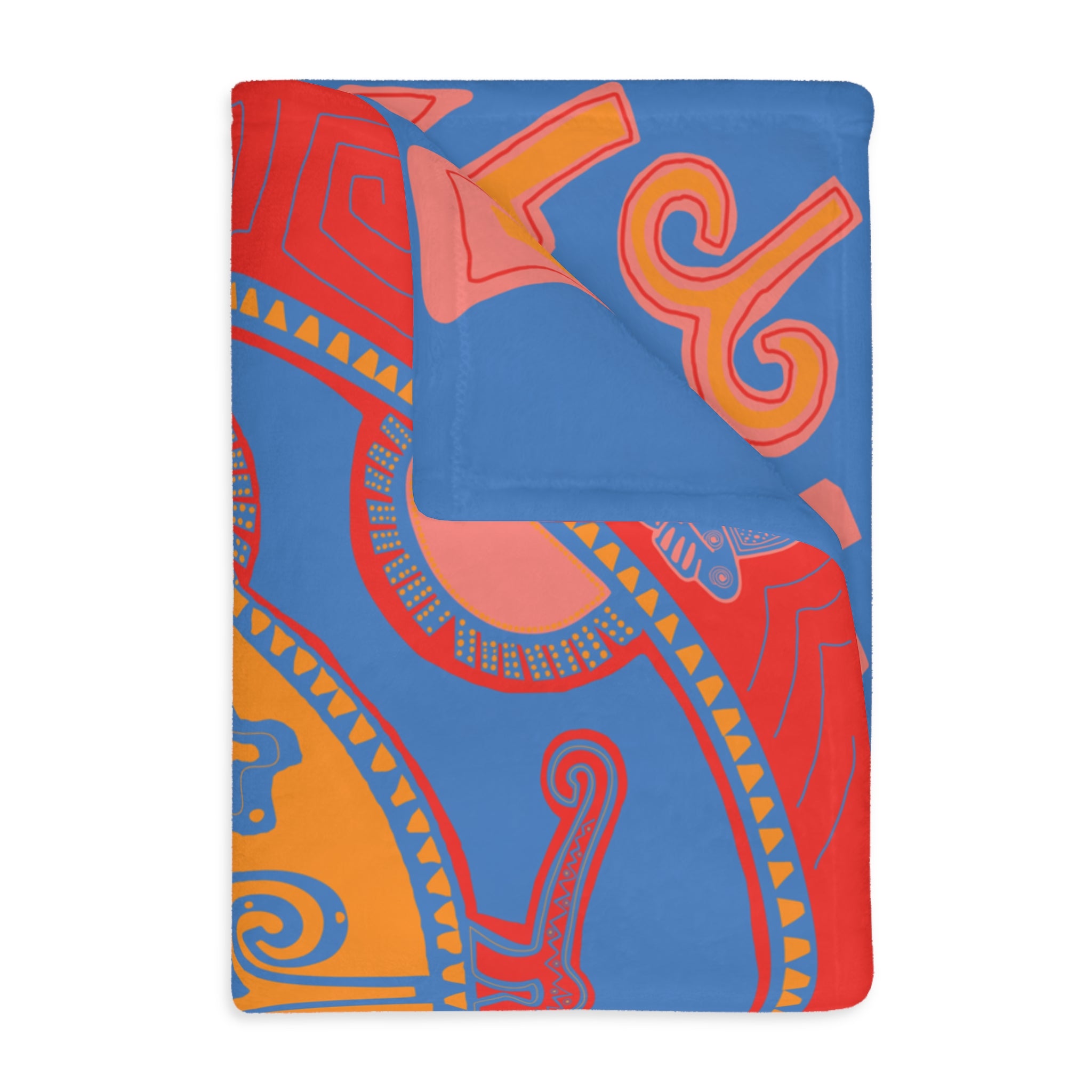 Colombian Dreams Abstract Geometric Pattern Velveteen Microfiber Blanket | Two-Sided Print