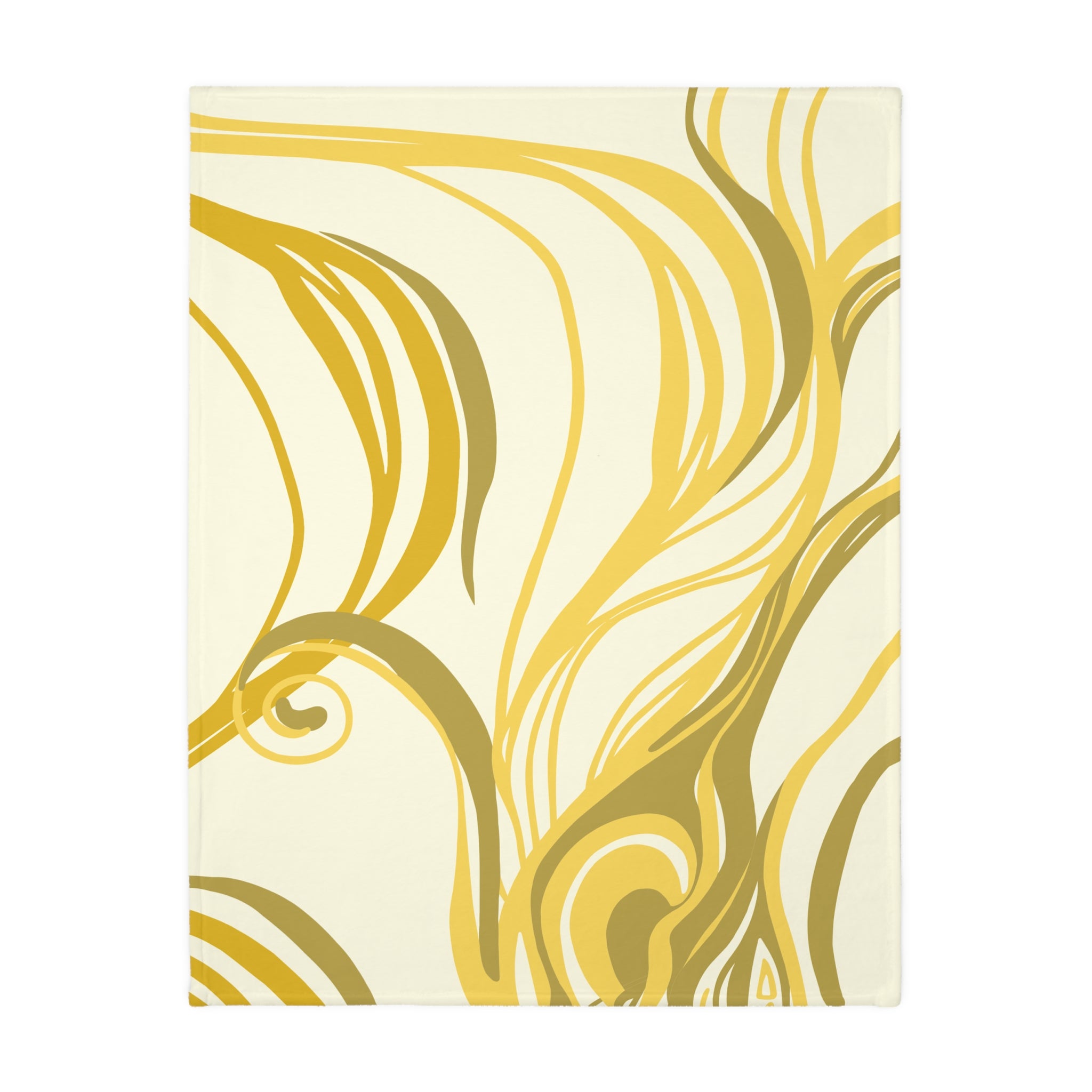 Queen of Phoenix Abstract Golden Face Profile blanket | Two-sided velveteen microfiber blanket