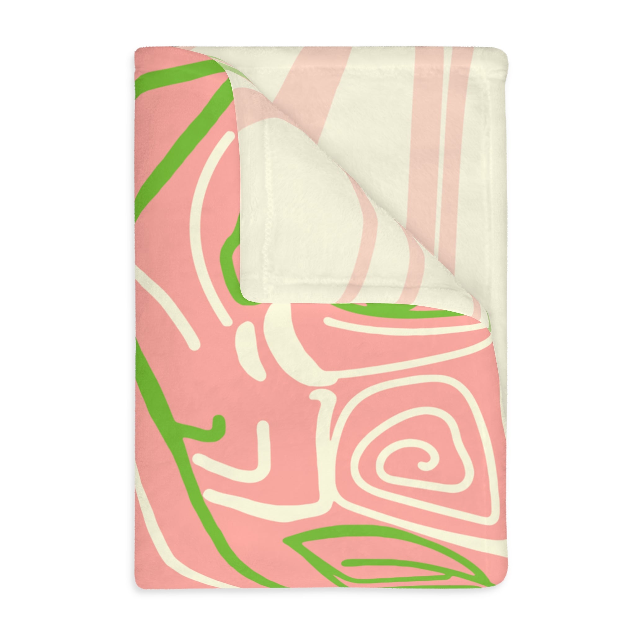 Pink Floral Whisper Velveteen Blanket — Two-Sided Microfiber Throw