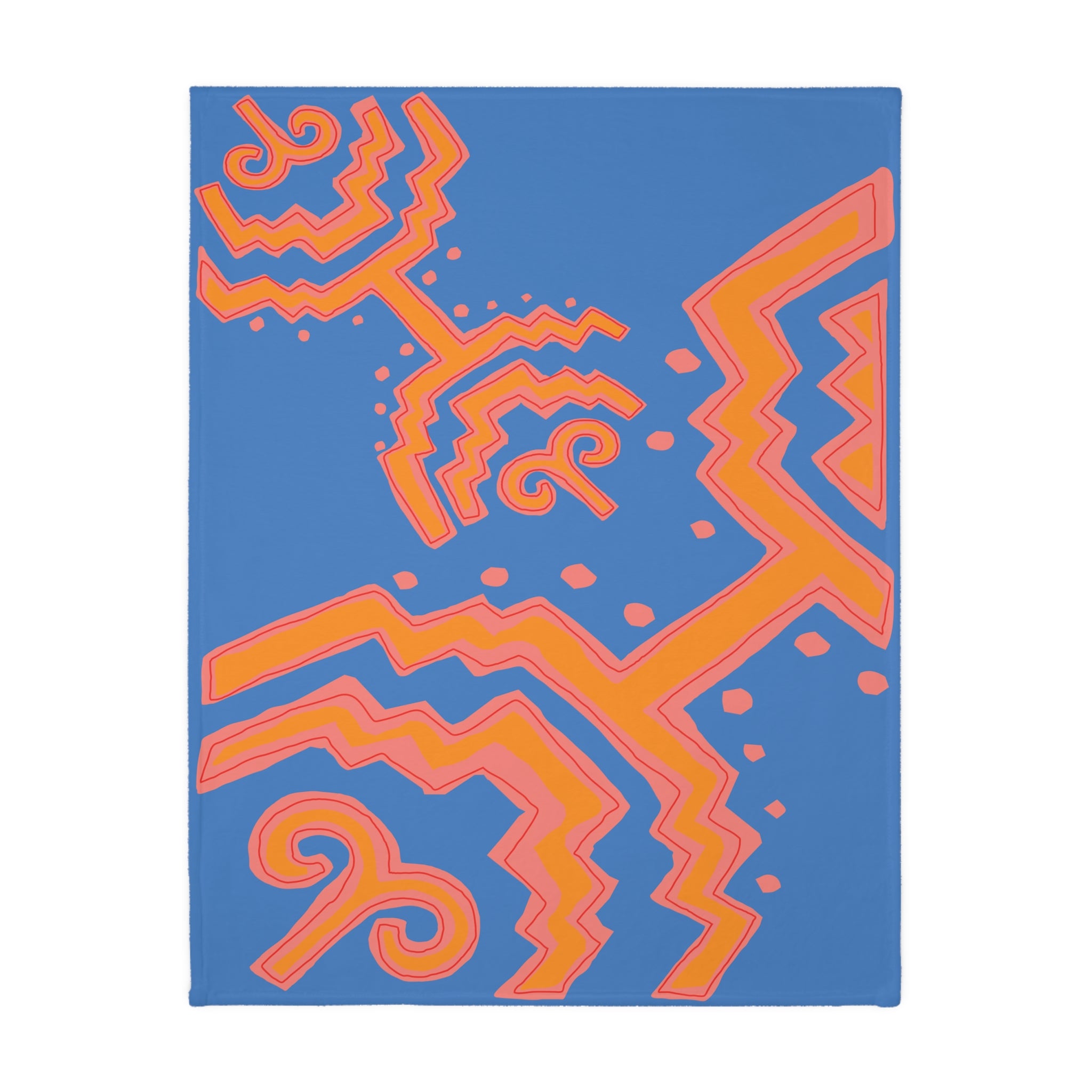 Colombian Dreams Abstract Geometric Pattern Velveteen Microfiber Blanket | Two-Sided Print