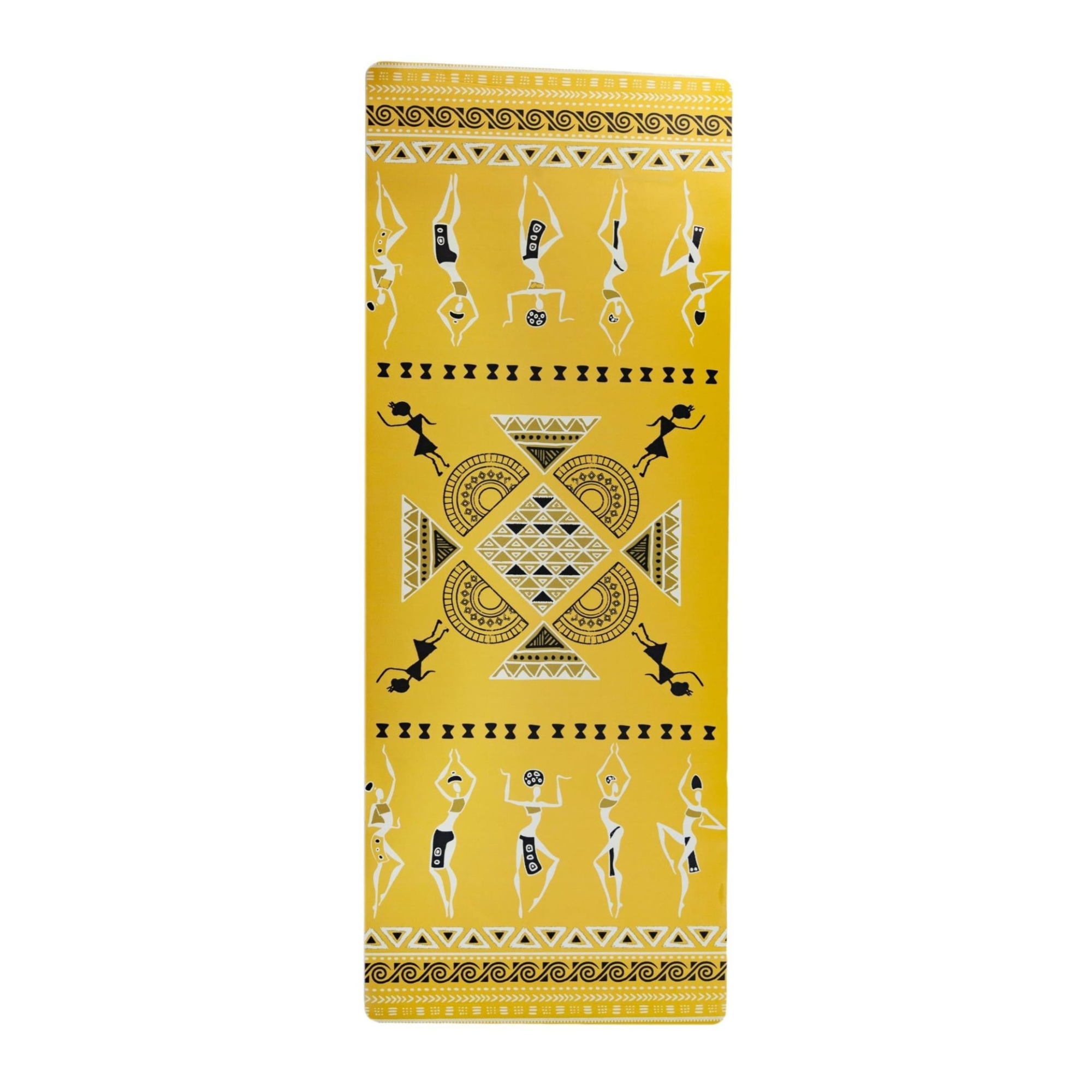 Dancing Ladies Non-Slip Travel Yoga Mat | Luxury Microvelvet Suede, African-Inspired Designer Mat