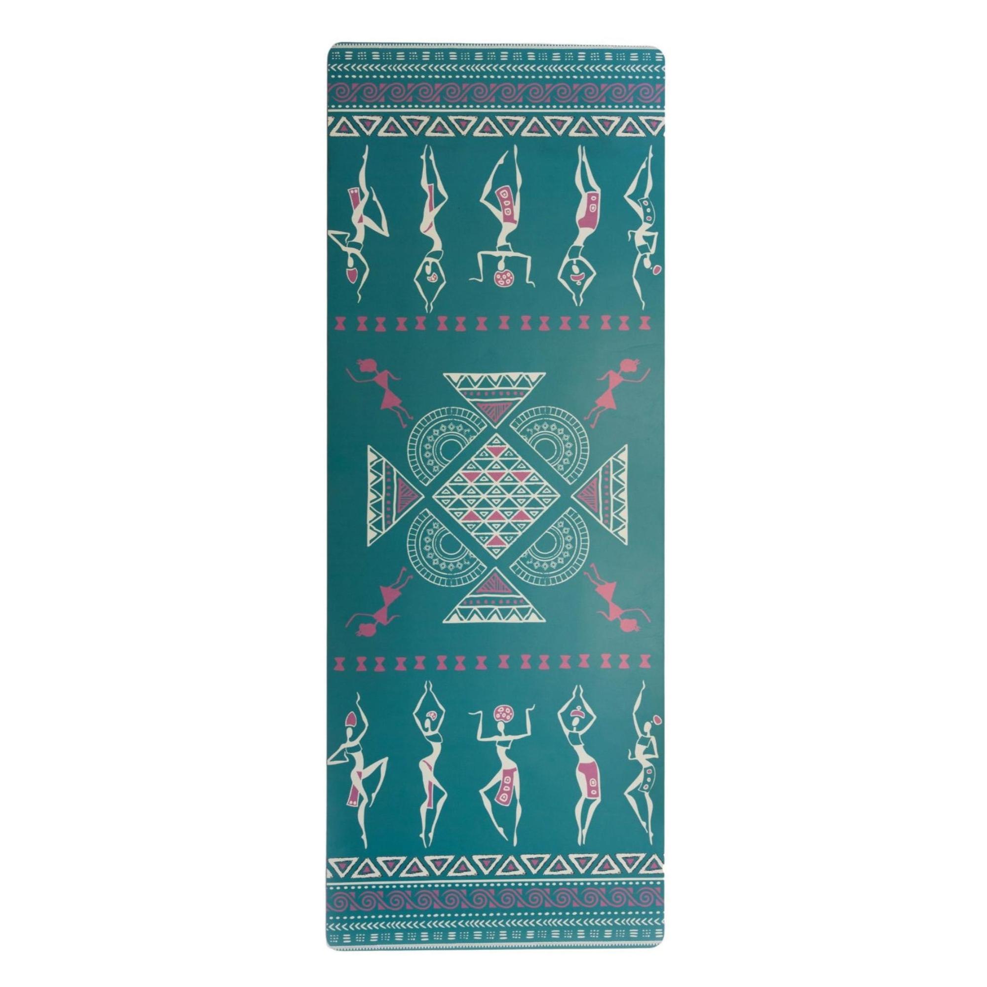 Dancing Ladies Non-Slip Travel Yoga Mat | Luxury Microvelvet Suede, African-Inspired Designer Mat