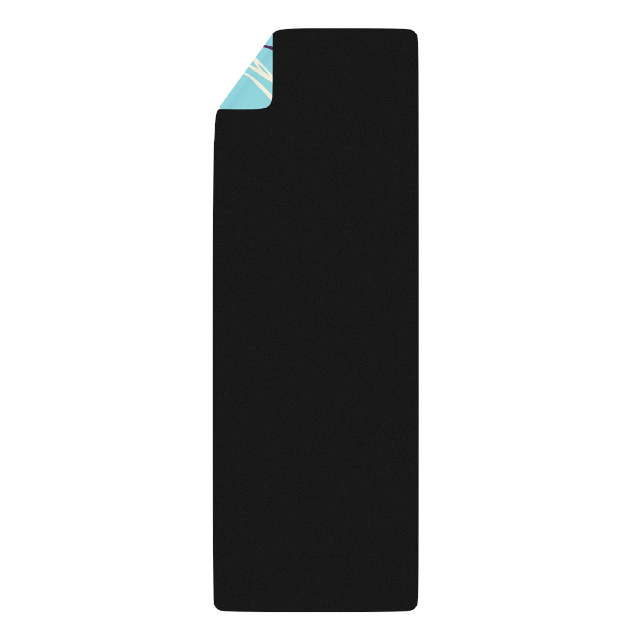 QUEEN OF PHOENIX Abstract Mermaid Face rubber yoga mat | turquoise ocean illustration