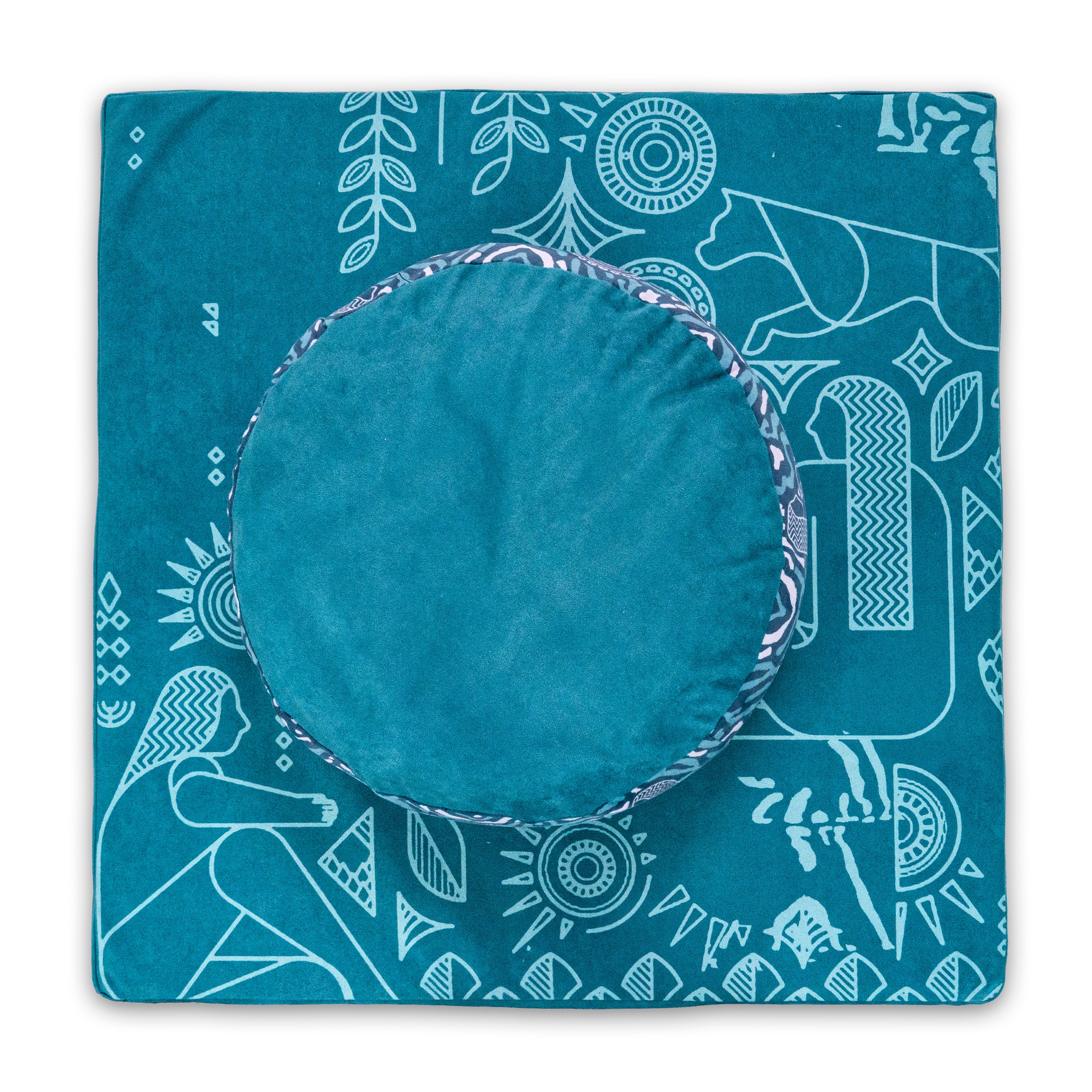 Meditation Cushion & Mat Bundle – Royal Court Luxury Buckwheat Pillow Set with Memory-Foam Mat for Aligned, Grounded Practice