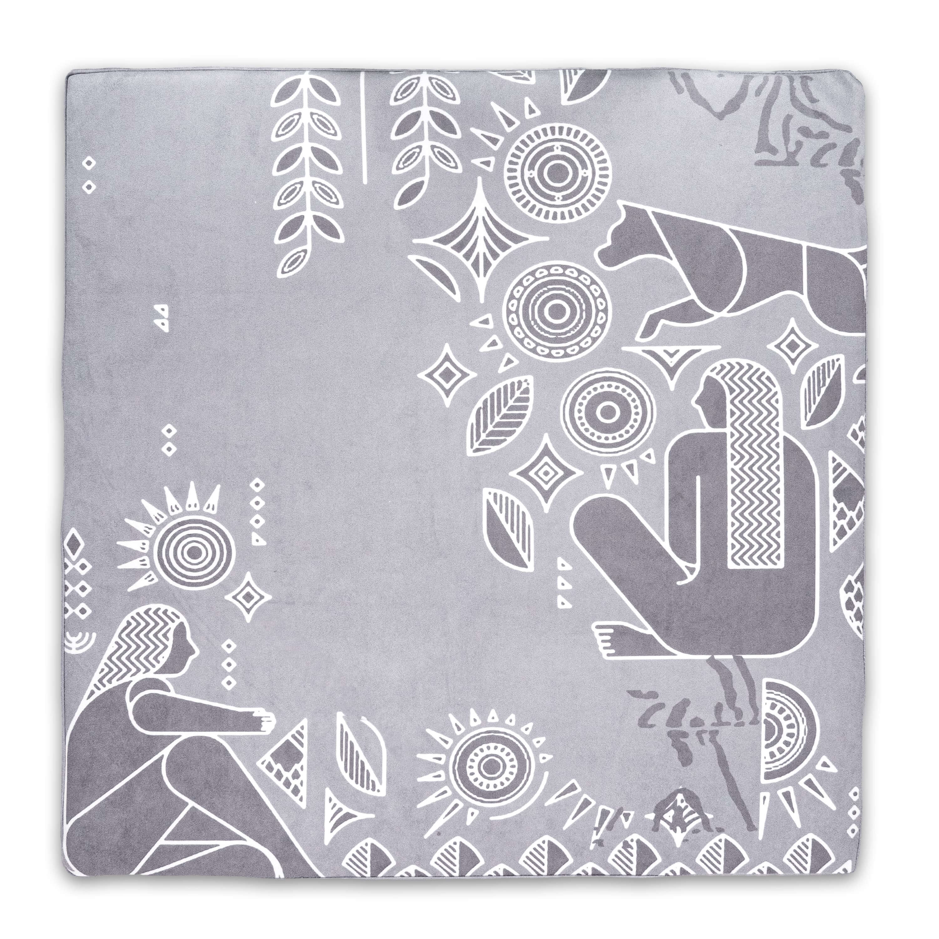 Royal Court Memory Foam Meditation Mat – Egyptian-Inspired Velvet Zabuton (24” x 24”)