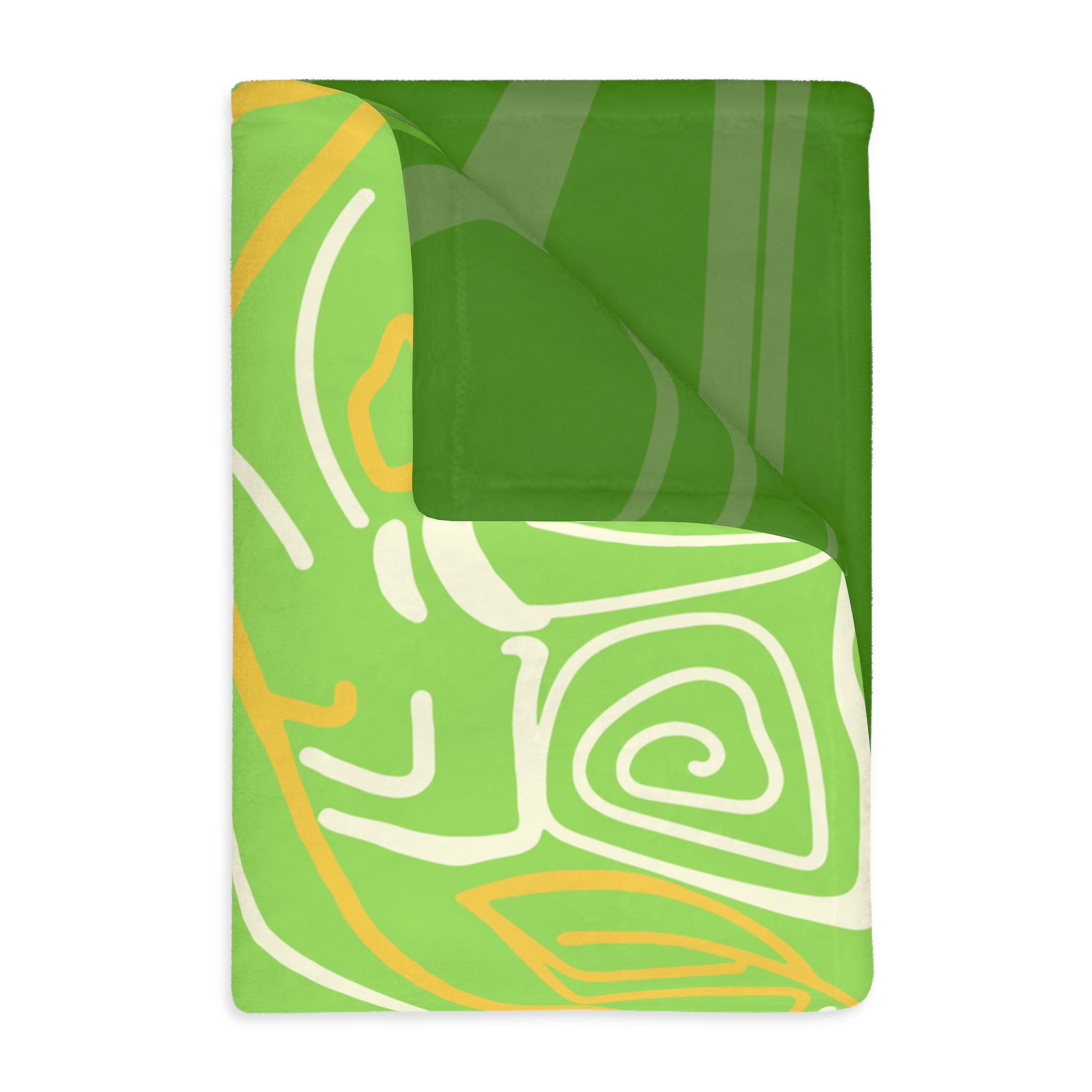 Queen of Phoenix Green Abstract Face Art blanket | Velveteen Microfiber Blanket