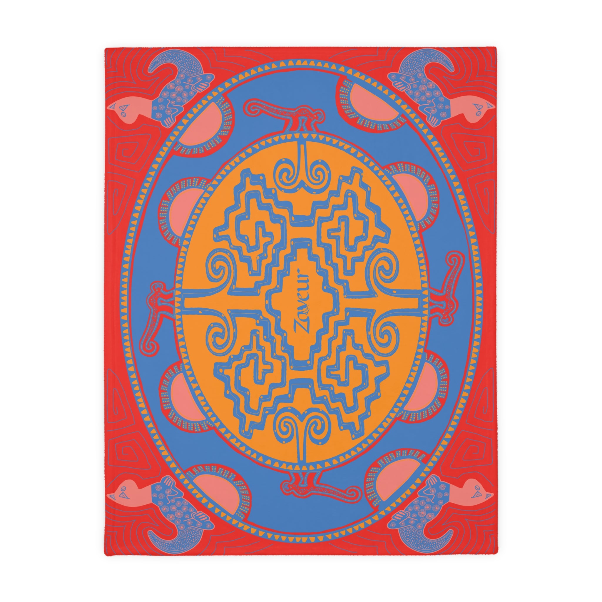 Colombian Dreams Abstract Geometric Pattern Velveteen Microfiber Blanket | Two-Sided Print