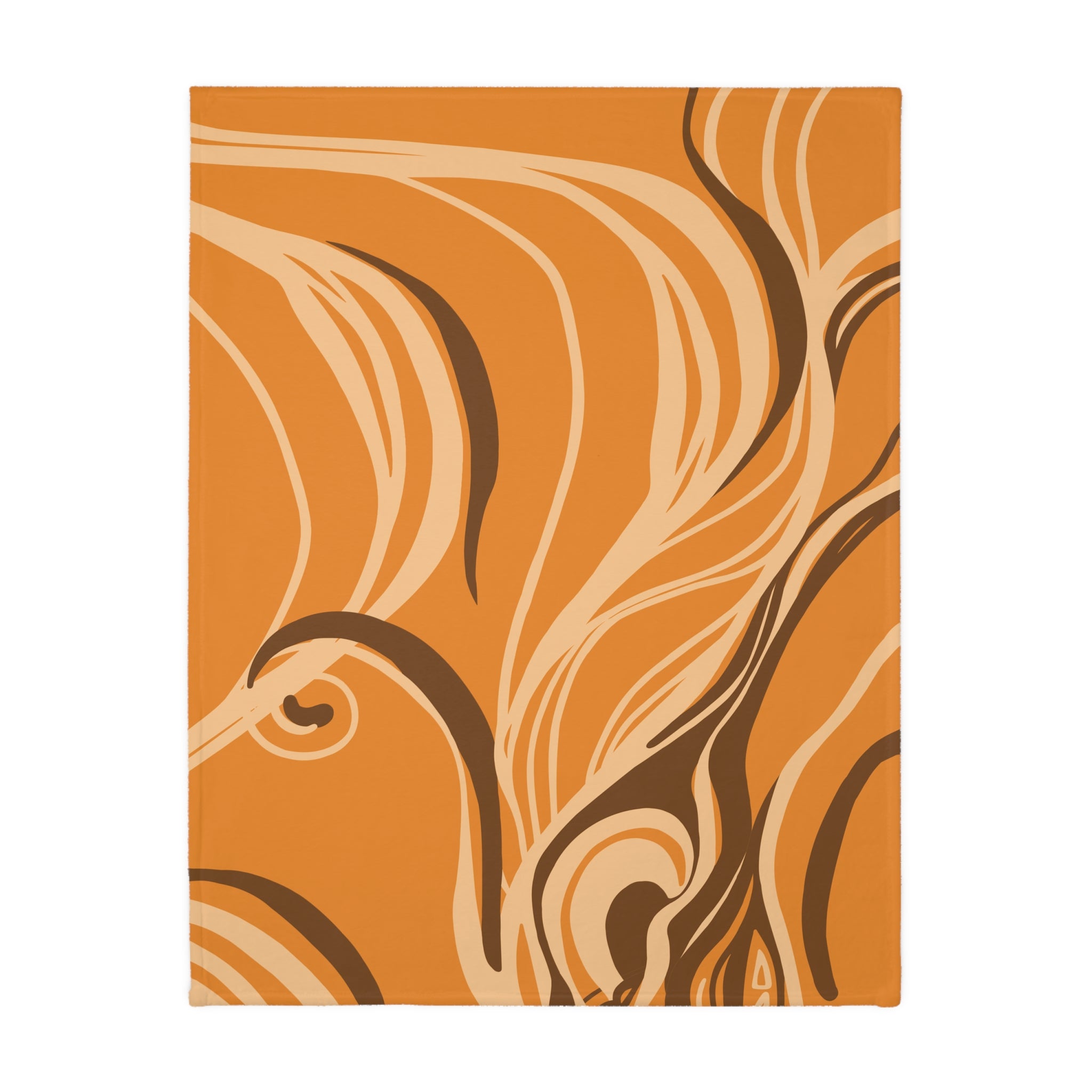 Queen of Phoenix Golden Afro Woman Blanket | Abstract Orange Portrait Throw