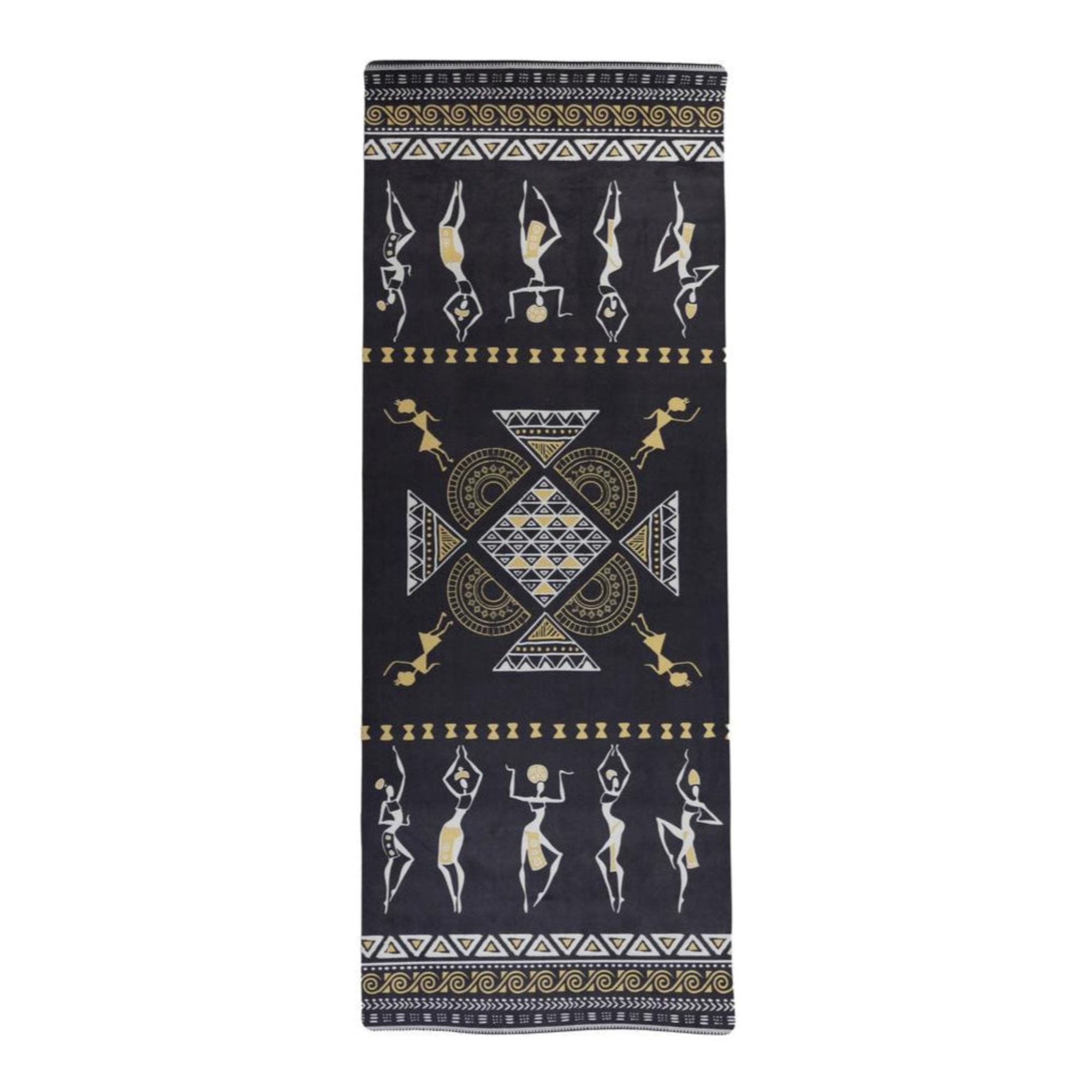Dancing Ladies PU Yoga Mat – African-Inspired Non-Slip Alignment & Meditation Mat