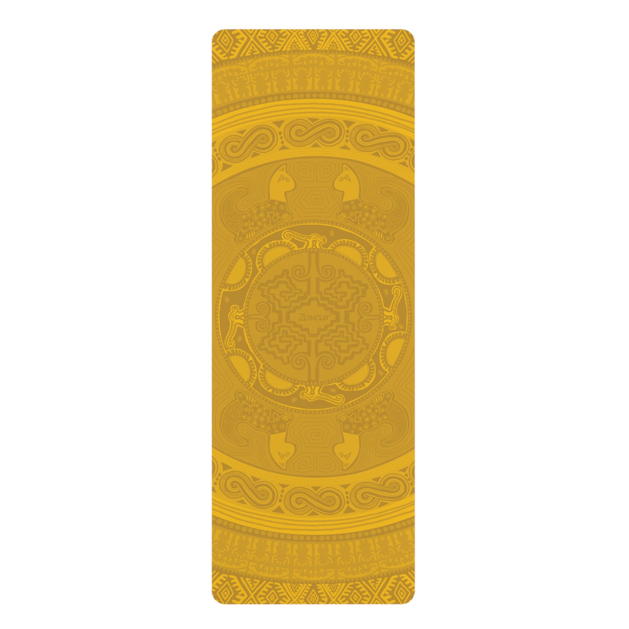 Colombian Dreams Yoga Mat | Golden Mandala Rubber Yoga Mat | Non-Slip Meditation Mat