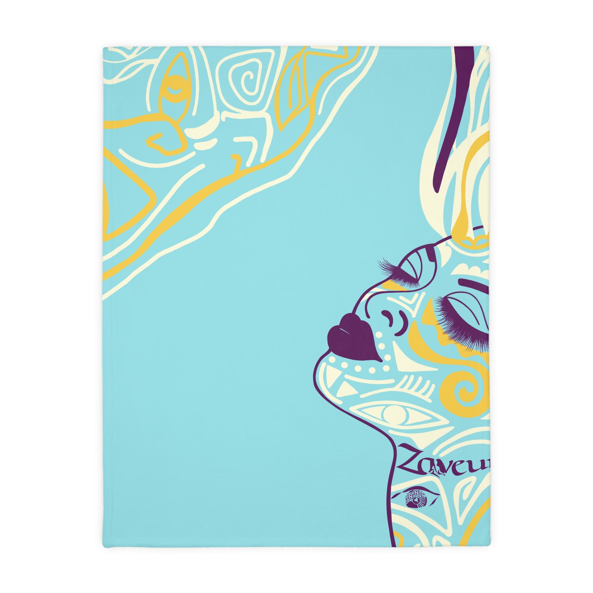 Queen of Phoenix Abstract Floral Face Blanket | Two-Sided Velveteen Microfiber