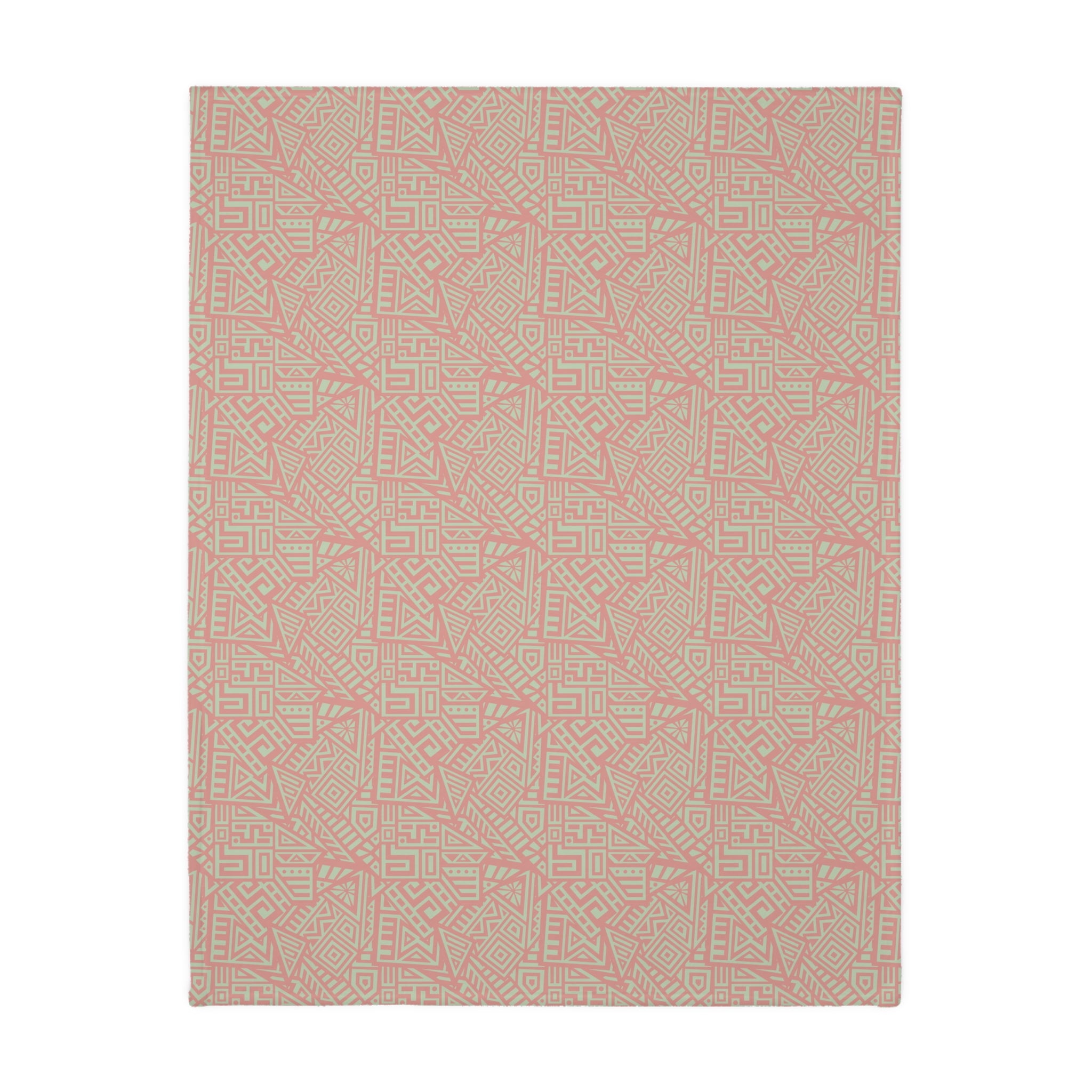 Dancing Ladies Abstract African Dancers Blanket | Two-Sided Microfiber Velveteen| Light Green and Pink