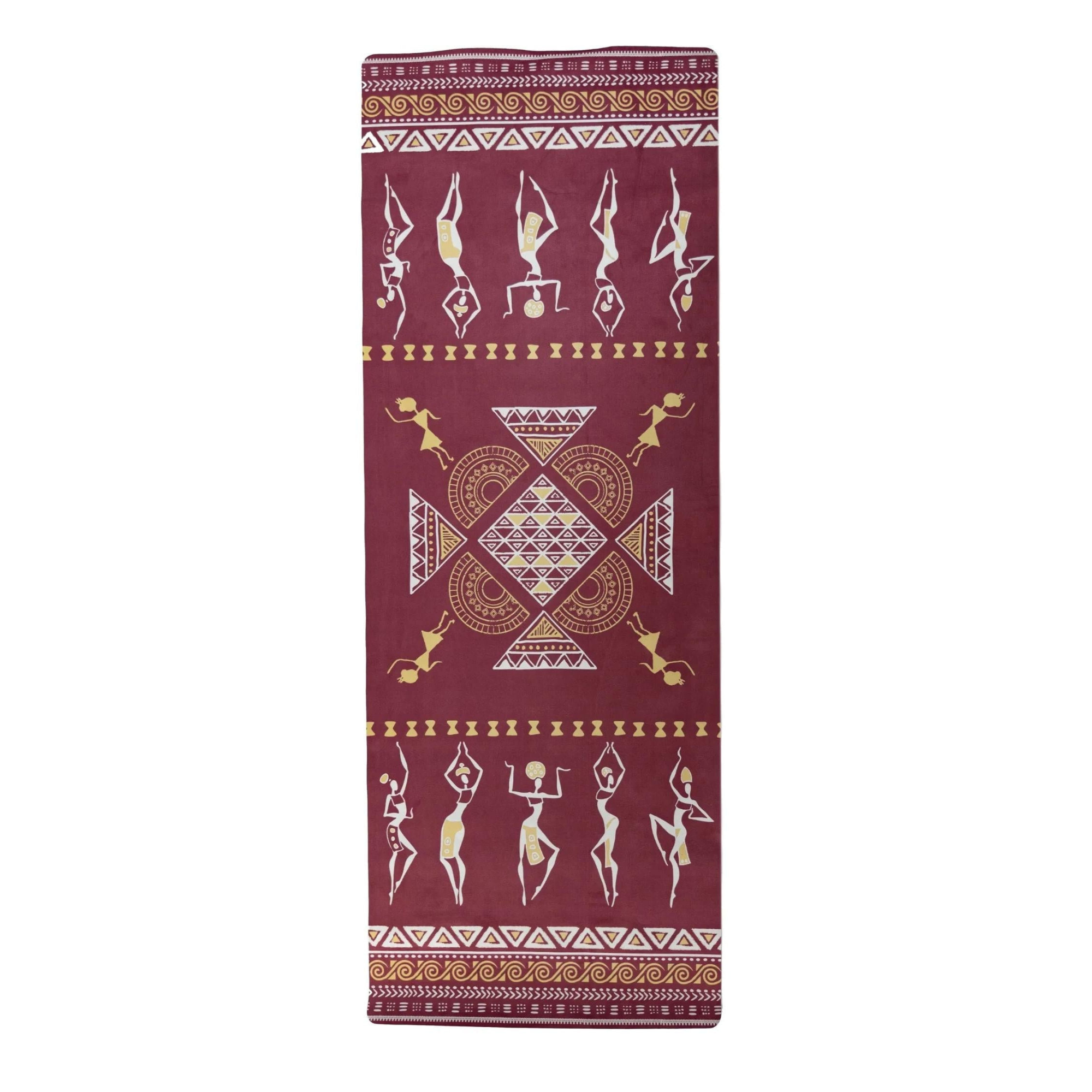 Dancing Ladies Non-Slip Travel Yoga Mat | Luxury Microvelvet Suede, African-Inspired Designer Mat