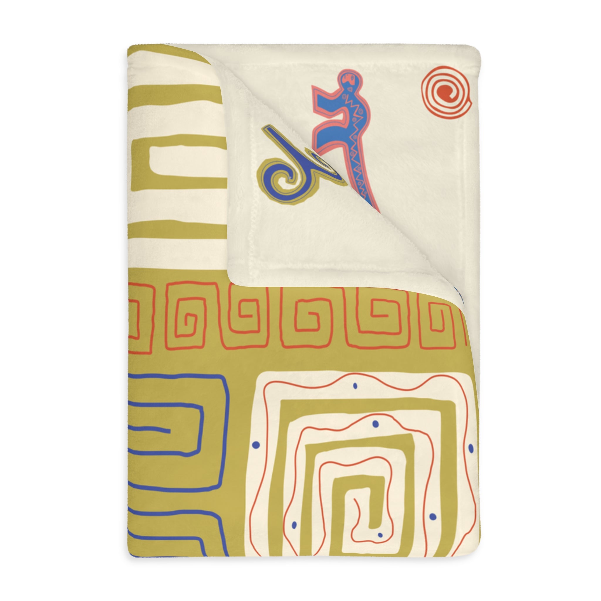 Colombian Dreams Abstract Geometric Cats Blanket | Two-Sided Microfiber Throw