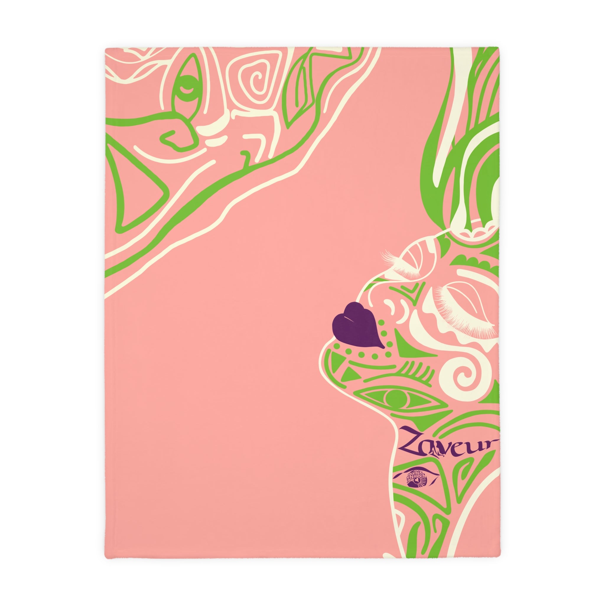 Pink Floral Whisper Velveteen Blanket — Two-Sided Microfiber Throw
