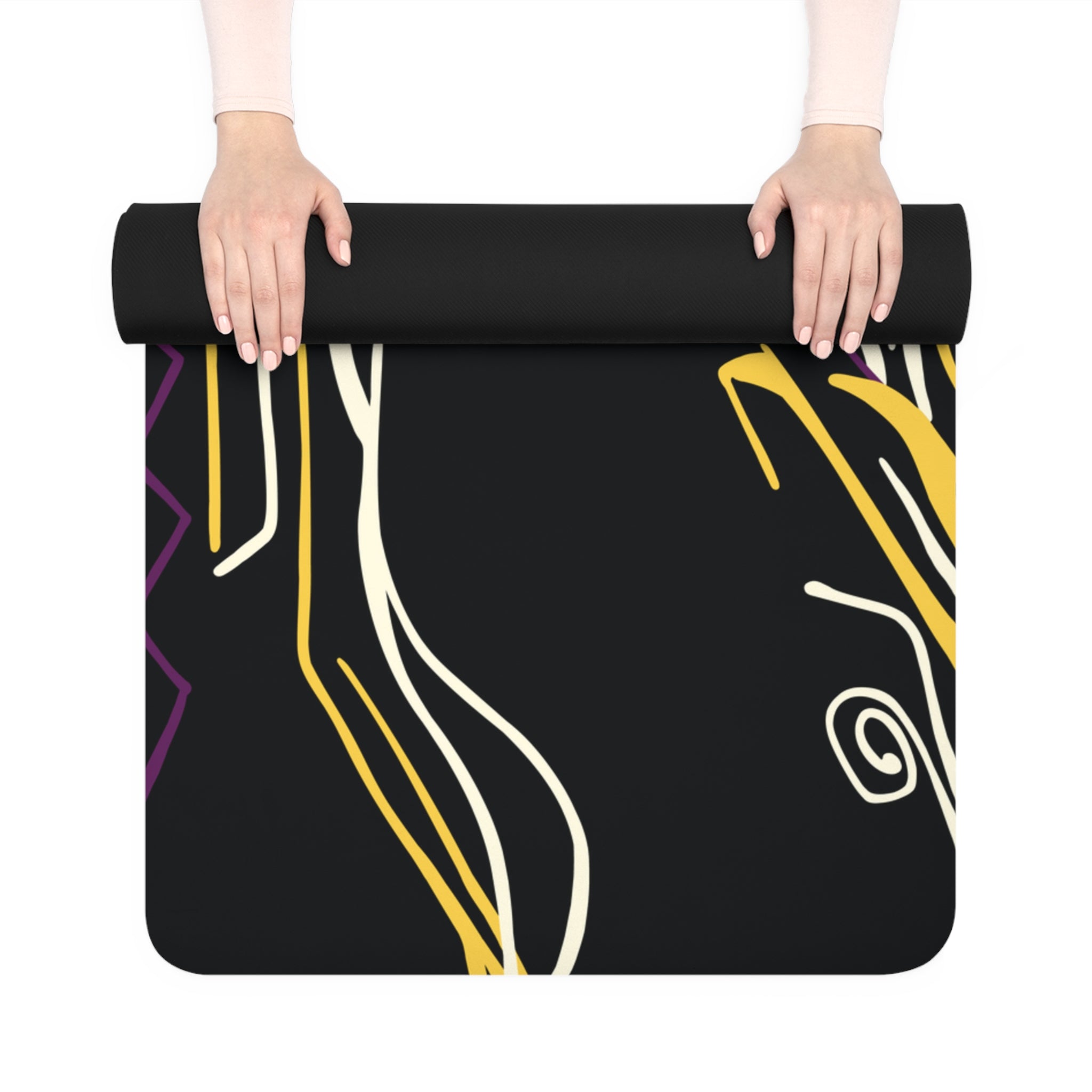 QUEEN OF PHOENIX Sugar Skull Illustration Rubber Yoga Mat | Day of the Dead Skull Design