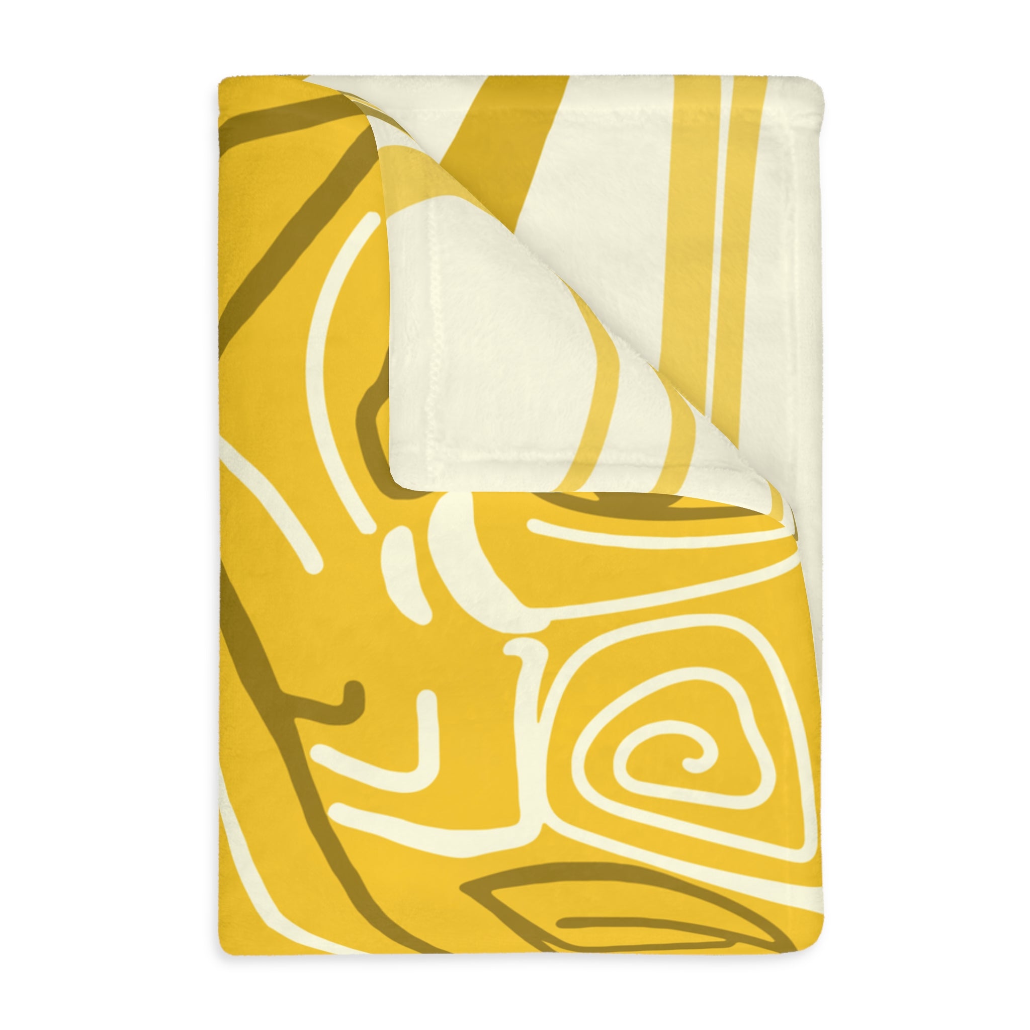 Queen of Phoenix Abstract Golden Face Profile blanket | Two-sided velveteen microfiber blanket