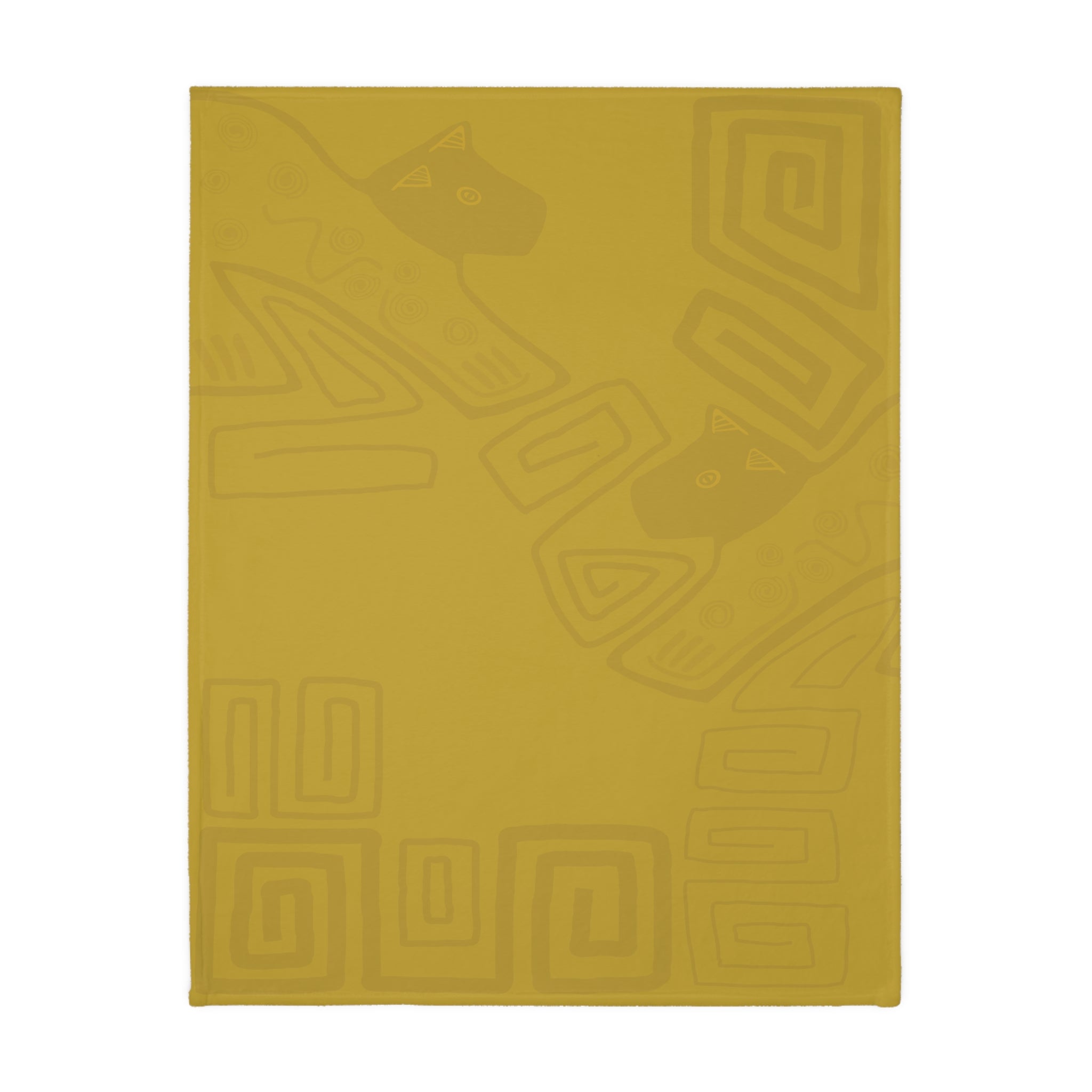 Colombian Dreams Folk Cat Pattern Blanket | Velveteen Microfiber Throw