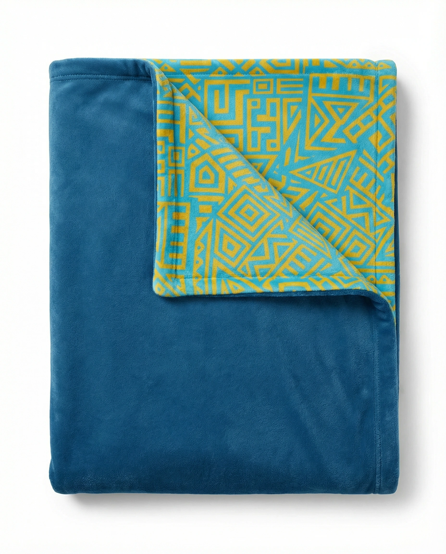 Dancing Ladies Figure Art Blanket | Abstract African Dancers on Teal Dark Blue and Yellow