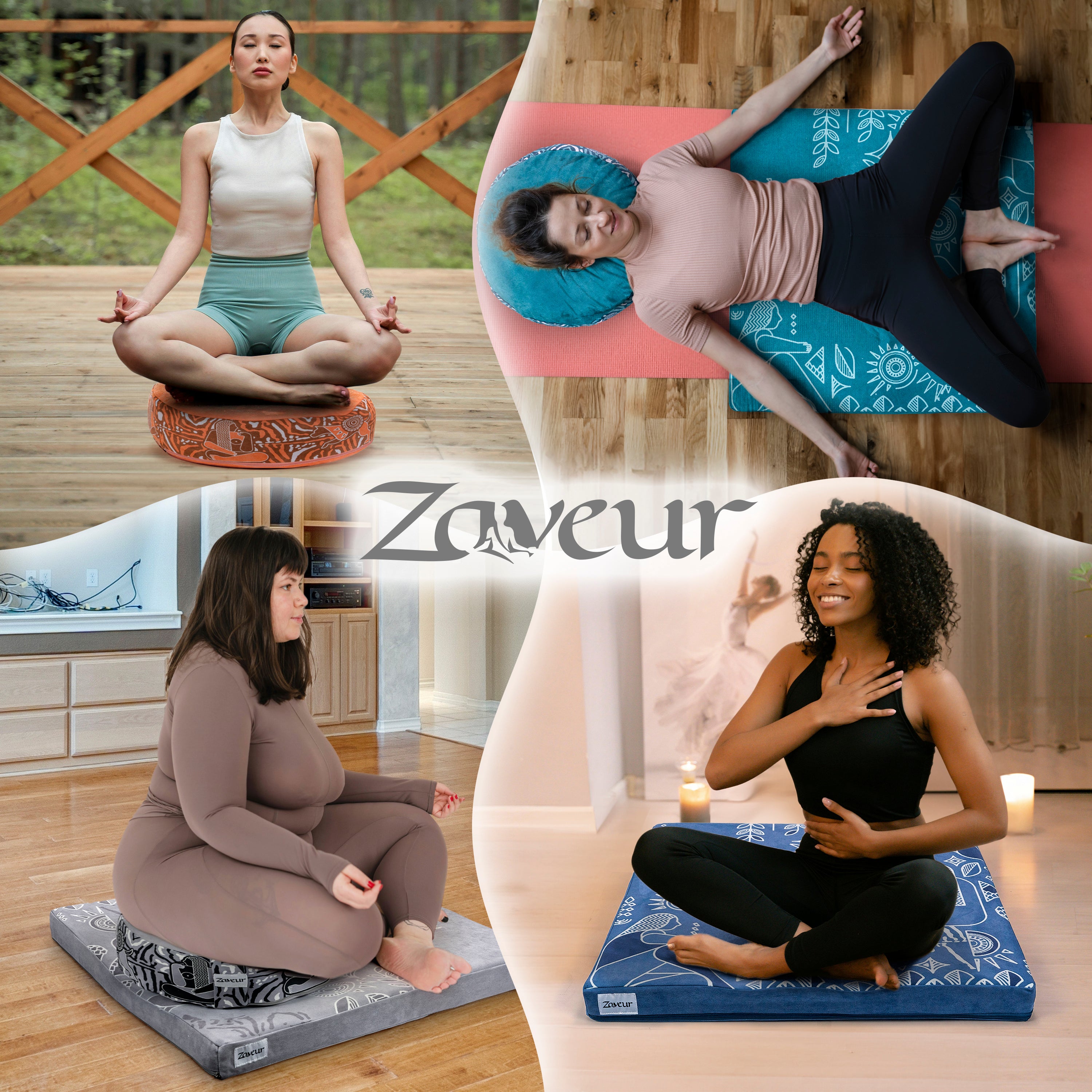 Royal Court Meditation Cushion & Mat Bundle