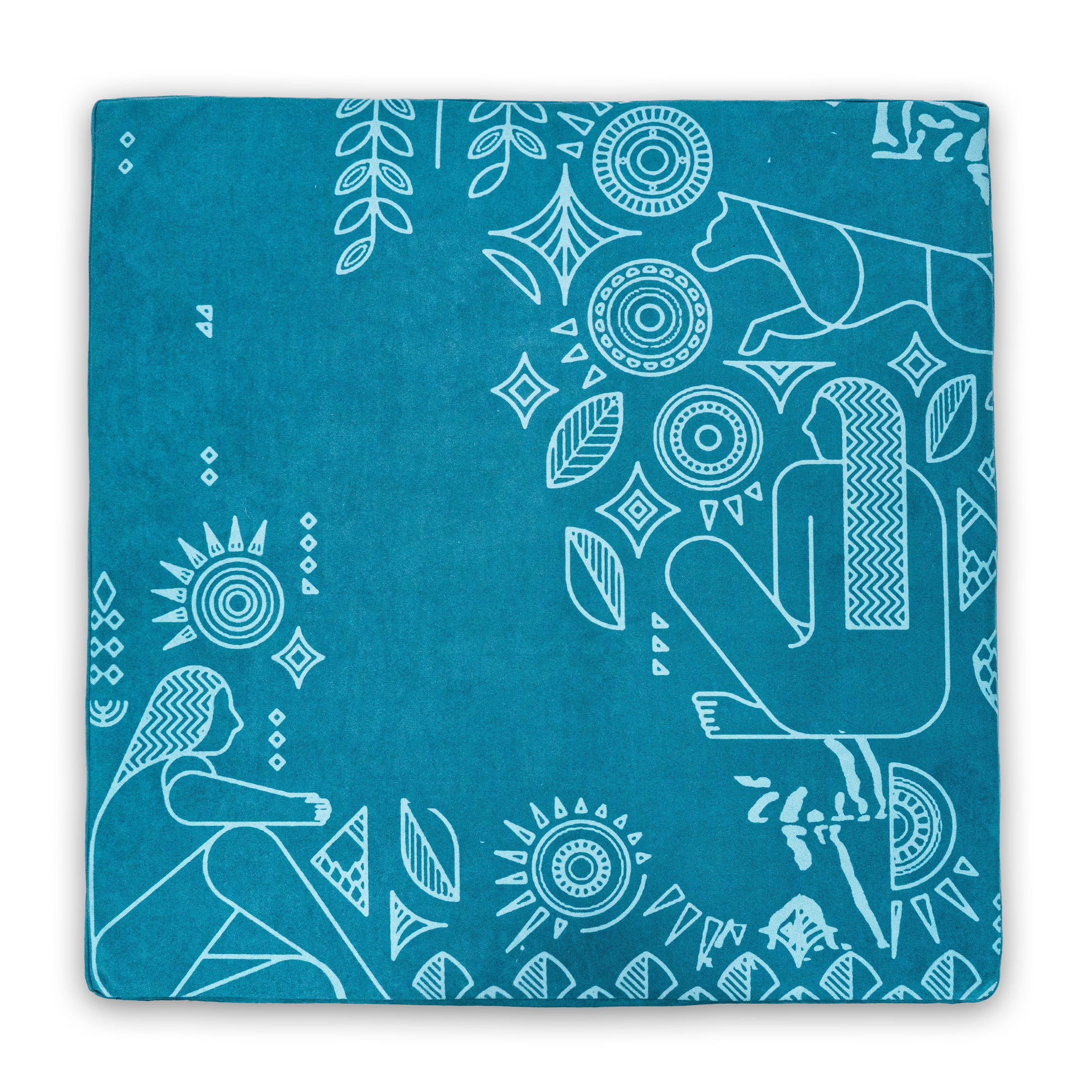 Royal Court Memory Foam Meditation Mat – Egyptian-Inspired Velvet Zabuton (24” x 24”)